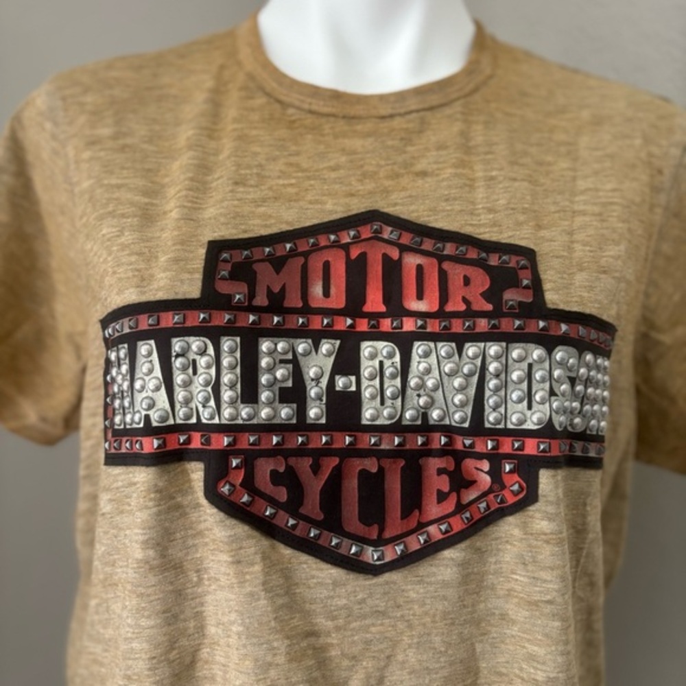 Harley-Davidson Studded Bar & Shield Logo Short Sleeve Tee Shirt Women's Size XL
